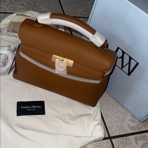 Parisa Wang Grace Medium Soft Top Handle Bag in Chestnut